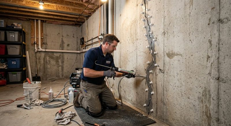Basement Crack Repair in Brockton, MA