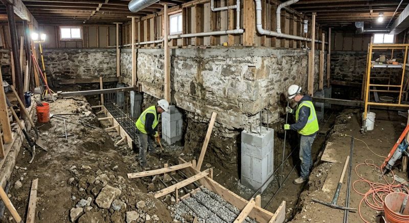 Basement Underpinning in Brockton, MA