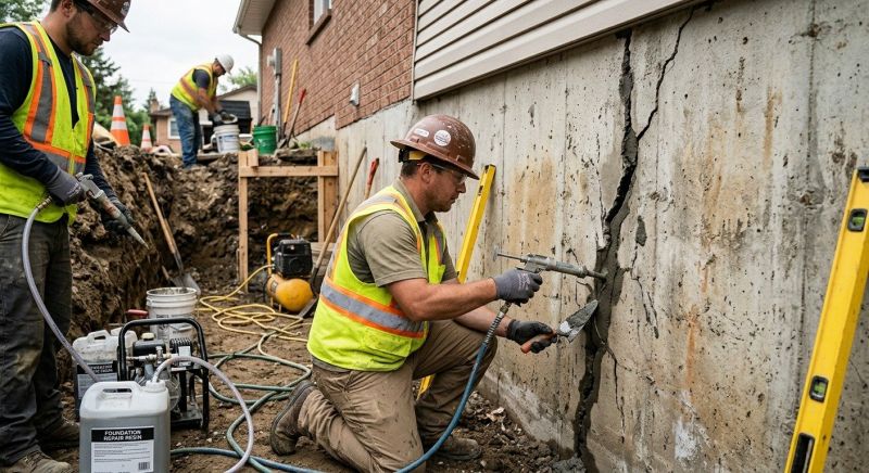 Cracked Foundation Repair in Berkley, MA