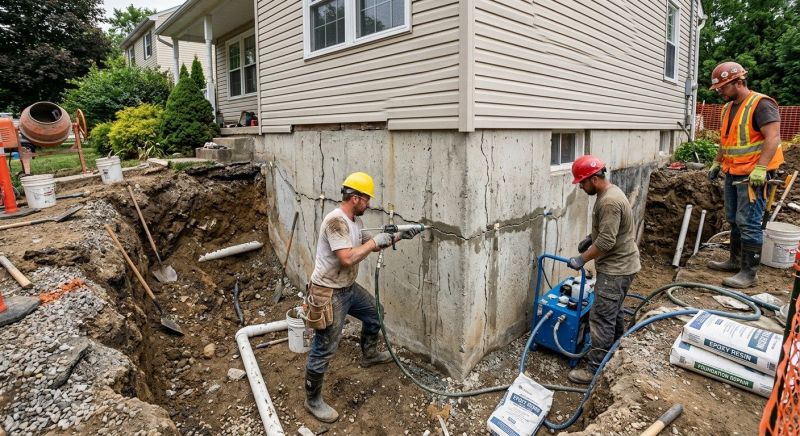 Cracked Foundation Repair in Dedham, MA