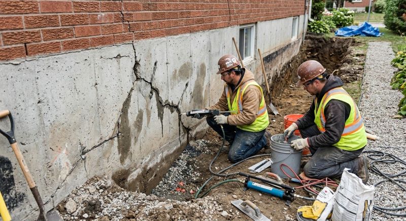Cracked Foundation Repair in Duxbury, MA
