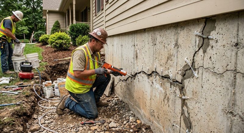 Cracked Foundation Repair in Lakeville, MA