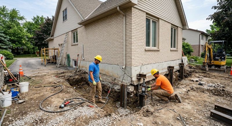 Helical Piers Installation in Brockton, MA