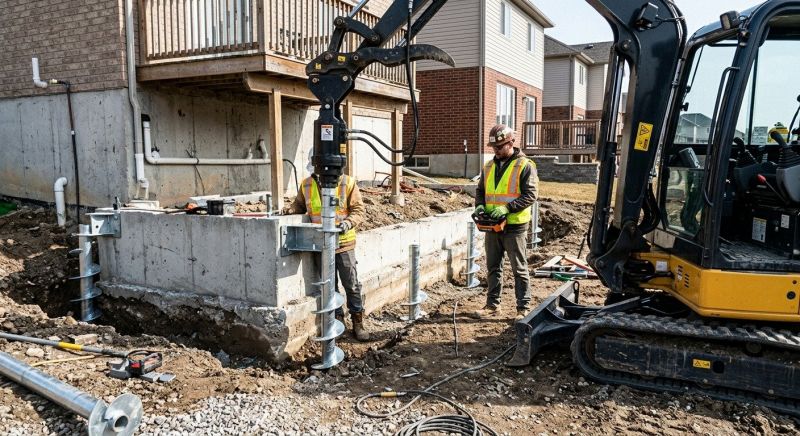 Helical Pile Installation in Brockton, MA
