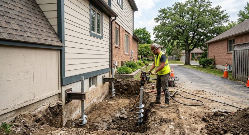 Helical Pile Installation in Brockton, MA