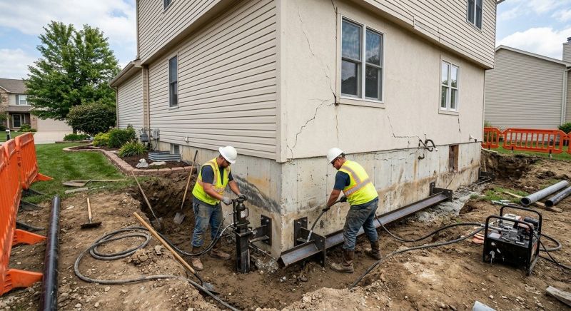 Sinking Foundation Repair in Bellingham, MA