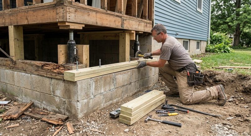 Sinking Foundation Repair in Cambridge, MA