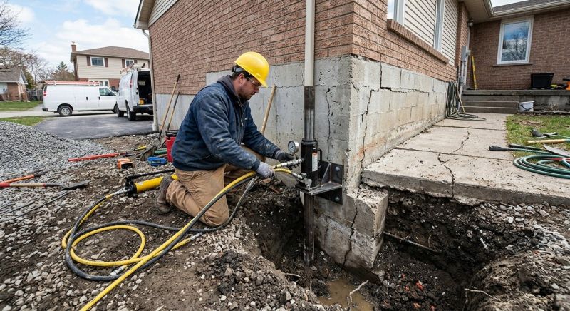 Sinking Foundation Repair in West Roxbury, MA