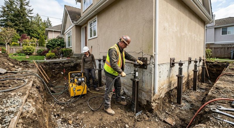 Sinking Foundation Repair in Kingston, MA